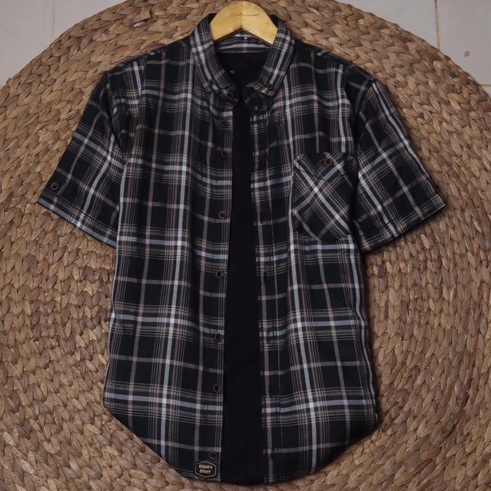 KEMEJA FLANEL LENGAN PENDEK PREMIUM DSHIKO PROJECT Pria Distro Panjang Casual Katun Baju Kotak Motif