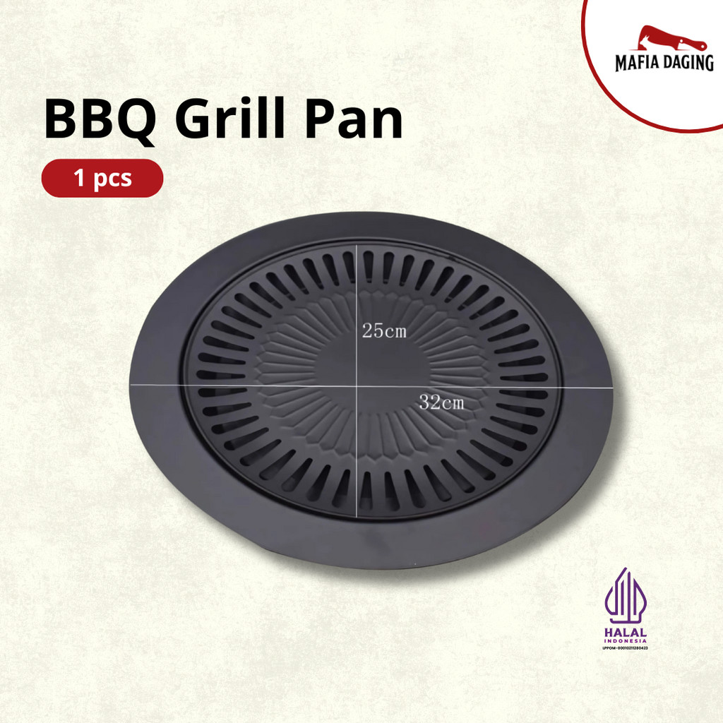 

[Mafia Daging] Bbq Grill pan / Alat panggang daging / Panggangan Anti Lengket 32cm