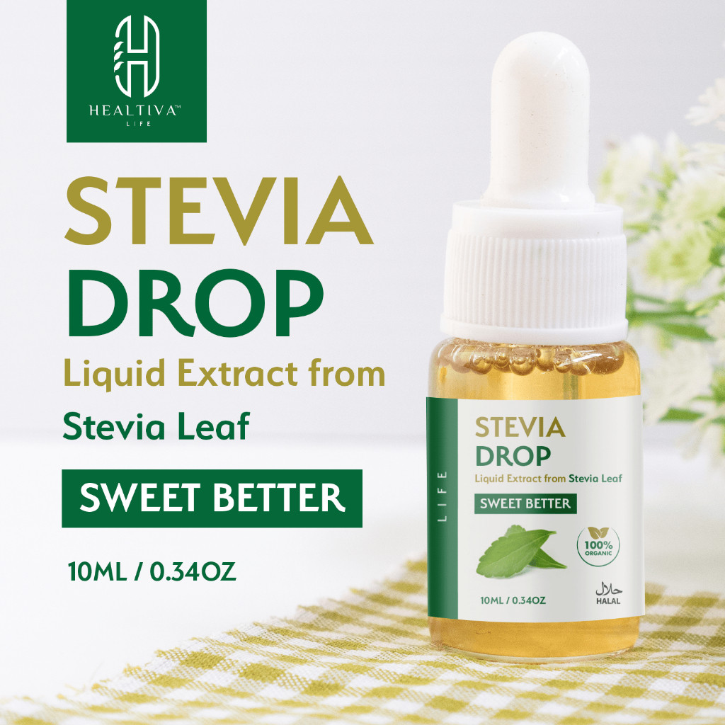 

HEALTIVA Stevia Cair 10ml Natural Sweetener Pemanis Alami Pengganti Gula 0 Kalori Gula Diabetes Diet