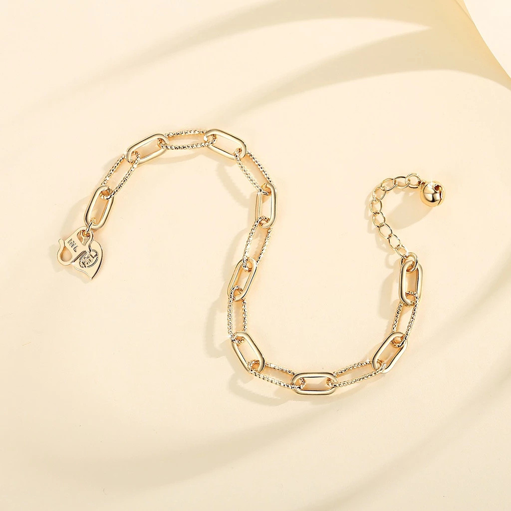 EMARTSHOP Gelang Wanita Aksesoris Fashion Keroncong Titanium Model Serut Anti Karat Aksesoris Gelang