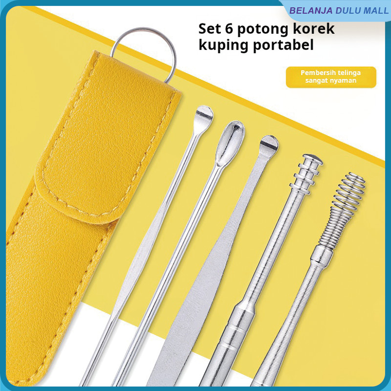 Alat pembersih telinga sendok pembersih telinga stainless steel set alat pembersih telinga alat pemb