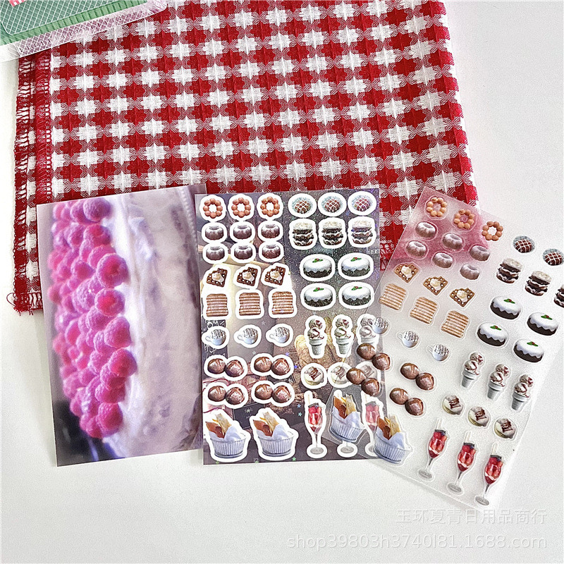 

Tomato Garden Sticker Set Vintage Ins Style Scrapbook Decals with Lucky Clovers for Journal Card Decor Children Kids DIY Toy