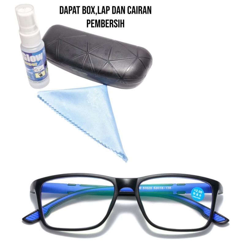 KACAMATA BACA PLUS +100 +125 +150 +175 +200 +225 +250 S/d +400 ANTI RADIASI HP&KOMPUTER