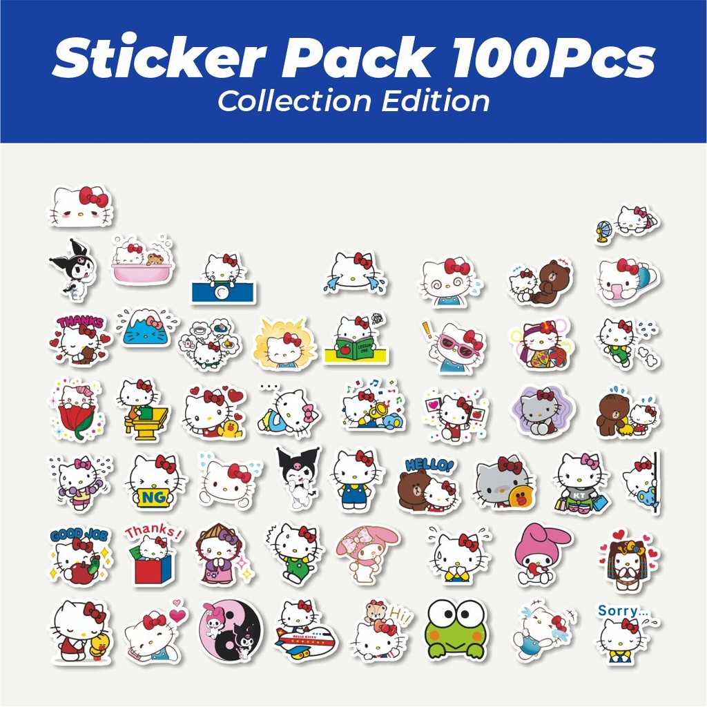 

Hot Stiker Kartun Hello Kitty V9 Lucu Anti Air Stikers Berperekat Waterproof Sticker Decal Buat Motor Helm Buku Journal Koper Casing HP Laptop Botol Minum