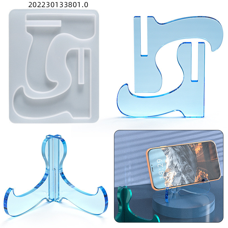 

DIY Crystal Epoxy Resin Mold Assembly Mobile Phone Table Bracket Silicone Mould