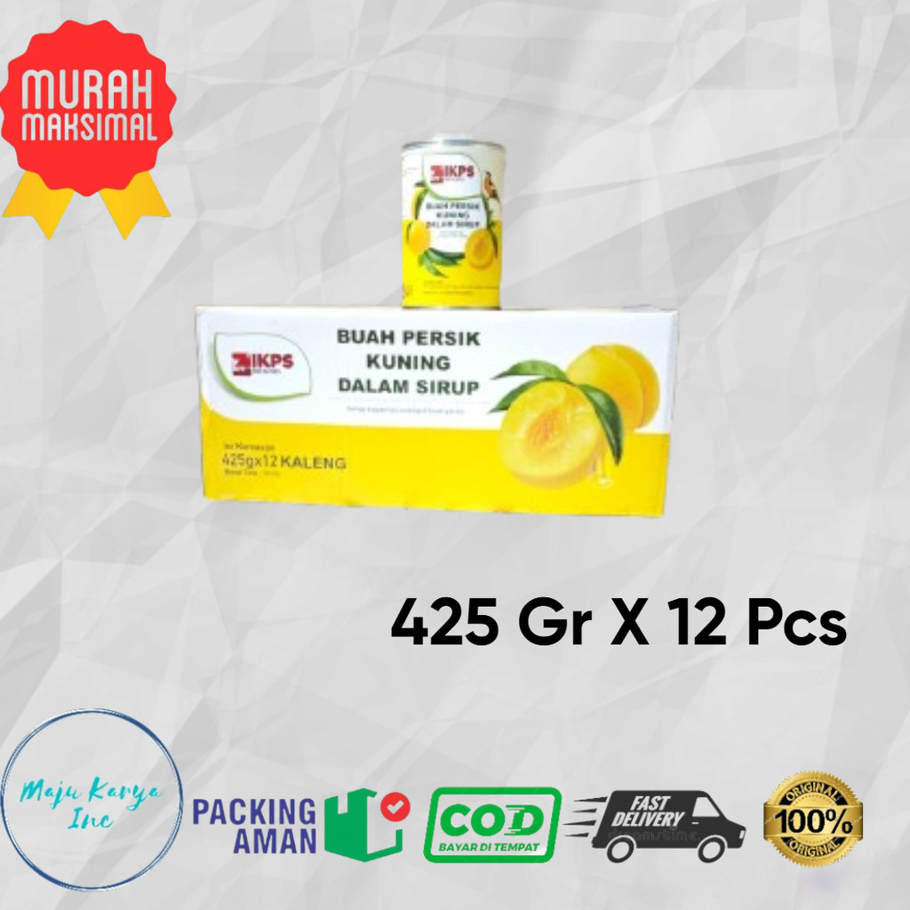 

Yellow peach in halves IKPS 425 grm dus isi 12 pcs