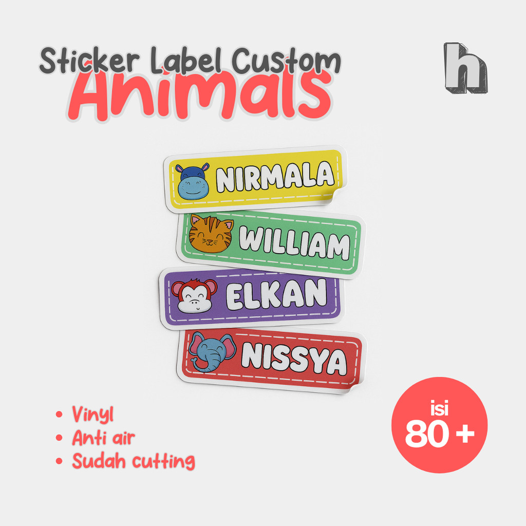 

Heuning Stiker Label Nama Custom Anti Air Isi 80 Pcs Stiker Nama Multifungsi
