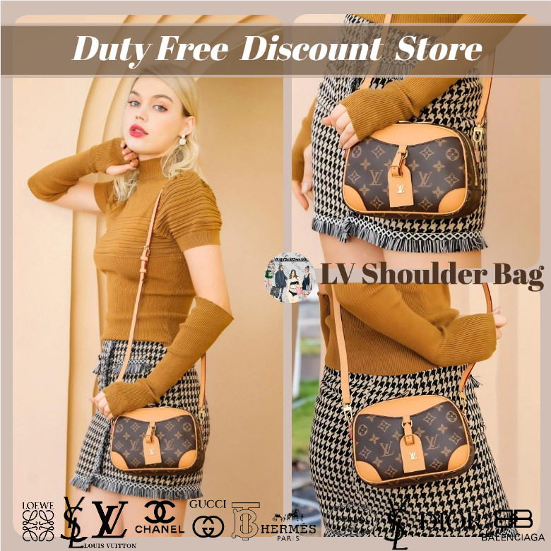 Tas Bahu Miring Wanita LOUIS VUITTON Deauville Tas Kamera Mini dan Tas Jenny Garansi Dua Tahun Otent