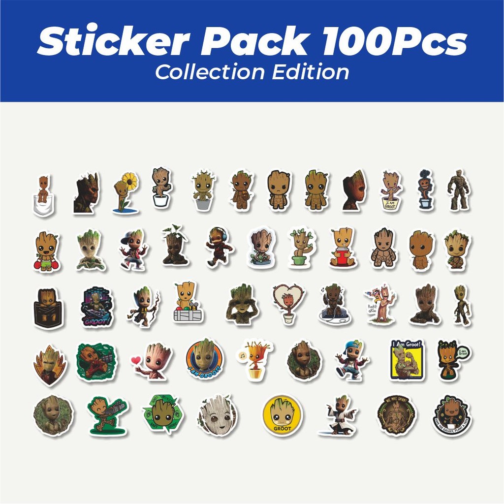 

Hot Stiker Groot Series 2 Marvel Superhero Lucu Anti Air Stikers Berperekat Waterproof Sticker Decal Buat Motor Helm Buku Journal Koper Casing HP Laptop Botol Minum