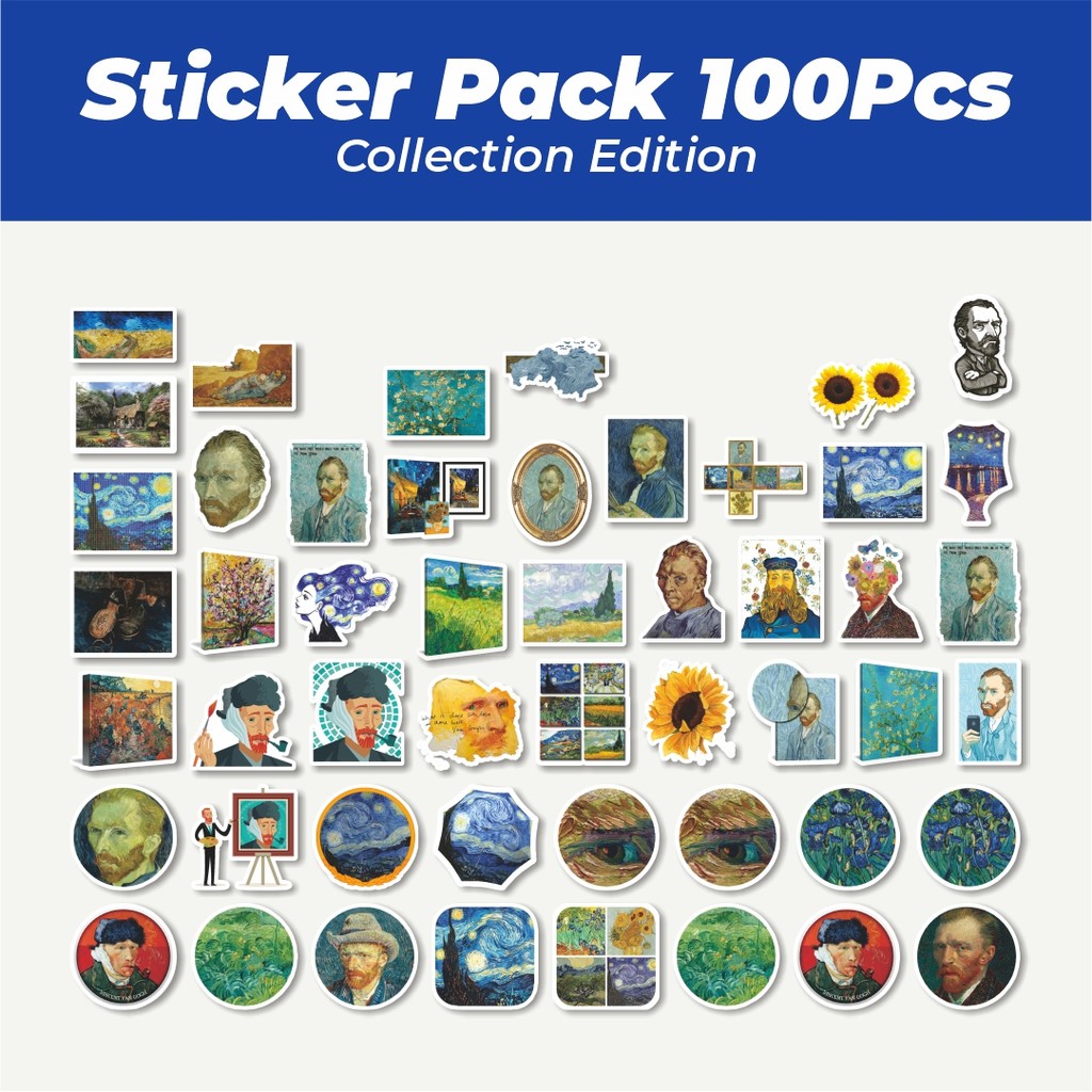 

Hot Stiker Van Gogh Art Q-2 Mini Diary Manual Lucu Anti Air Stikers Berperekat Waterproof Sticker Decal Buat Motor Helm Buku Journal Koper Casing HP Laptop Botol Minum
