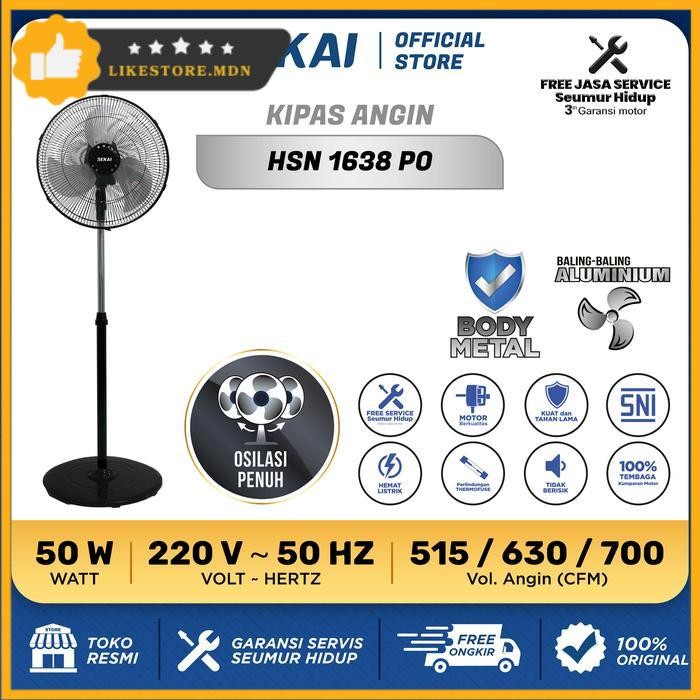 Sekai Kipas Angin Tumpu Performa Tinggi HSN 1638 PO