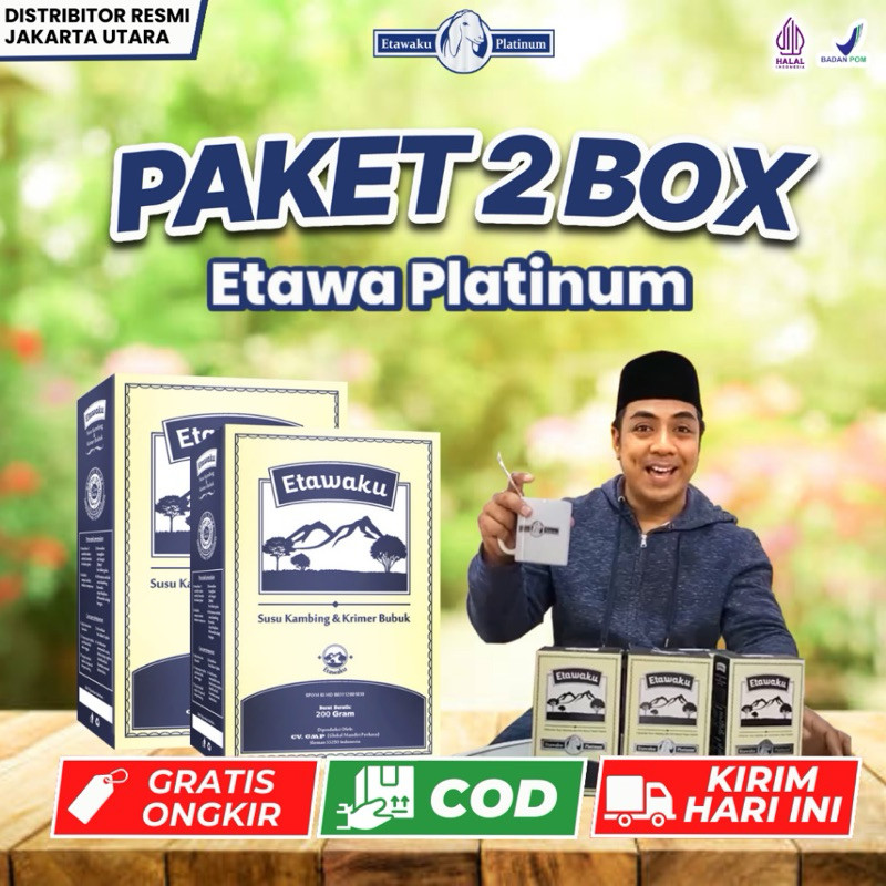 

ETAWAKU Paket 2 Box Susu Kambing Platinum Etawaku 200g Original Bpom Soslusi Pernafasan Tulang Dan Sendi