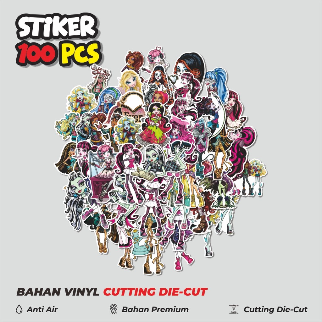 

Terbaru! 50 pcs Stiker Monster High Series 1 Dekorasi Lucu Kreatif untuk Notebook, Skateboard, HP