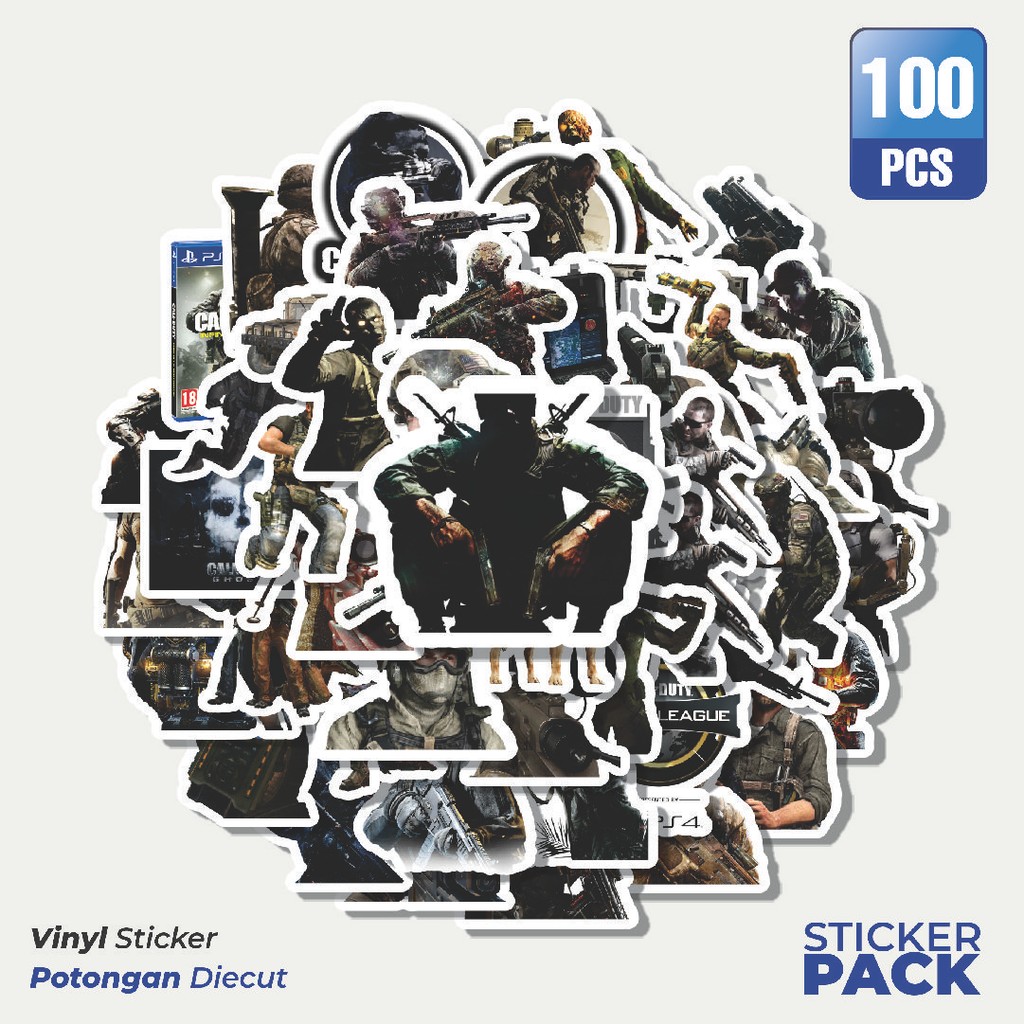 

TSuper Hemat! 100 PCS Stiker Call Of Duty Series Game 3 Waterproof Aesthetic- Untuk Laptop, Motor, dan Helm - Paper Stationery Pack