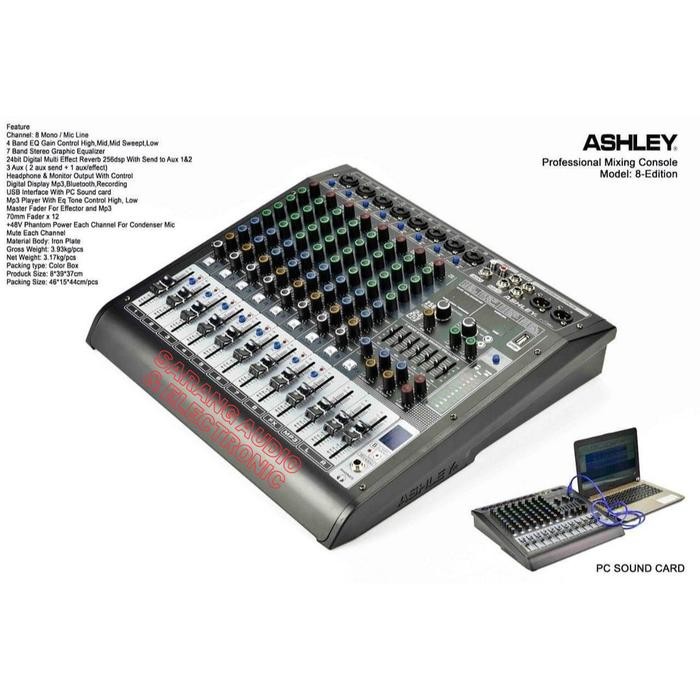 Mixer Audio Ashley 8 Edition Original 8 Channel Bluetooth