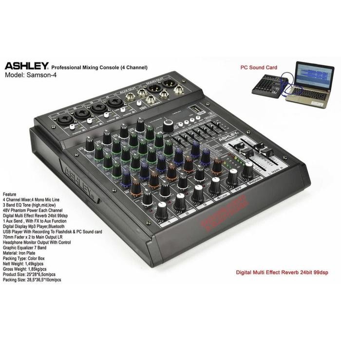 Mixer audio ashley samson 4 original 4 channel samson4 samson-4 mixer