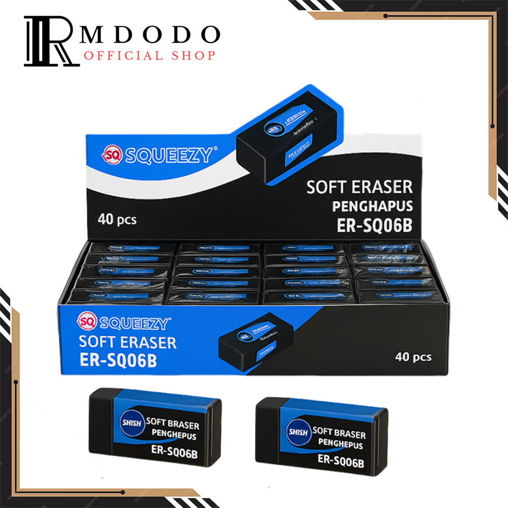 

Rmdodo - Penghapus Pensil [1 Pack - 20 Pcs] / Hapusan Squeezy Kecil Warna Hitam ER-SQ06B