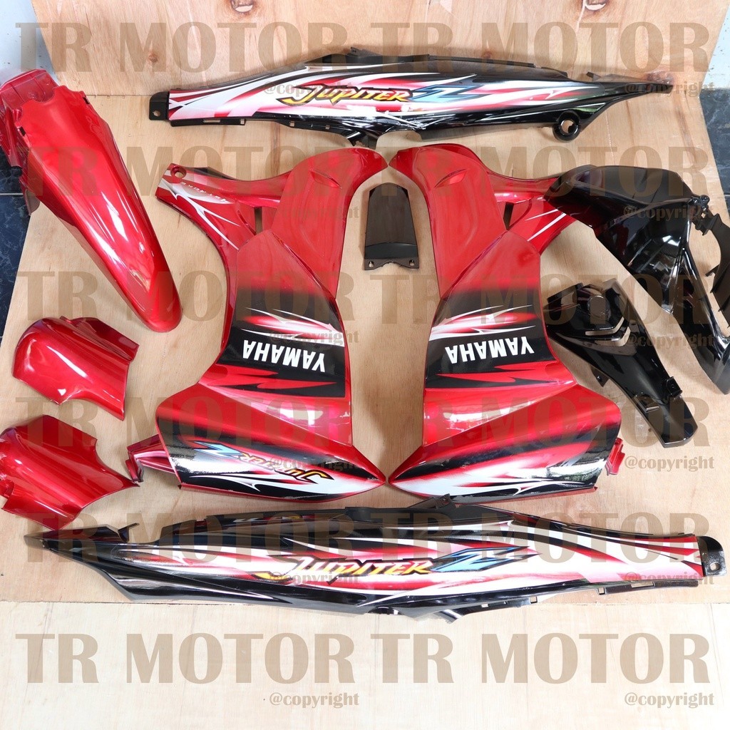Cover Body Jupiter Z New Burhan 2007 Merah Hitam Full Set Halus Bodi Jupiter Z Burhan Body Jupiter Z