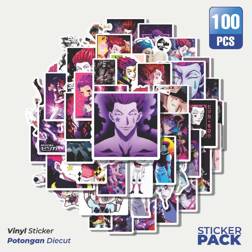 

Super Hemat! 100 PCS Stiker Anime Hisoka Hunter x Hunter Waterproof Aesthetic- Untuk Laptop, Motor, dan Helm - Paper Stationery Pack
