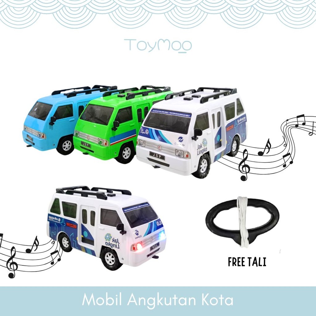 [ TOYMOO ]  Mainan Anak Mobil Angkutan Umum Jaklingko / Miniatur Angkot Anak Musik Dan Lampu