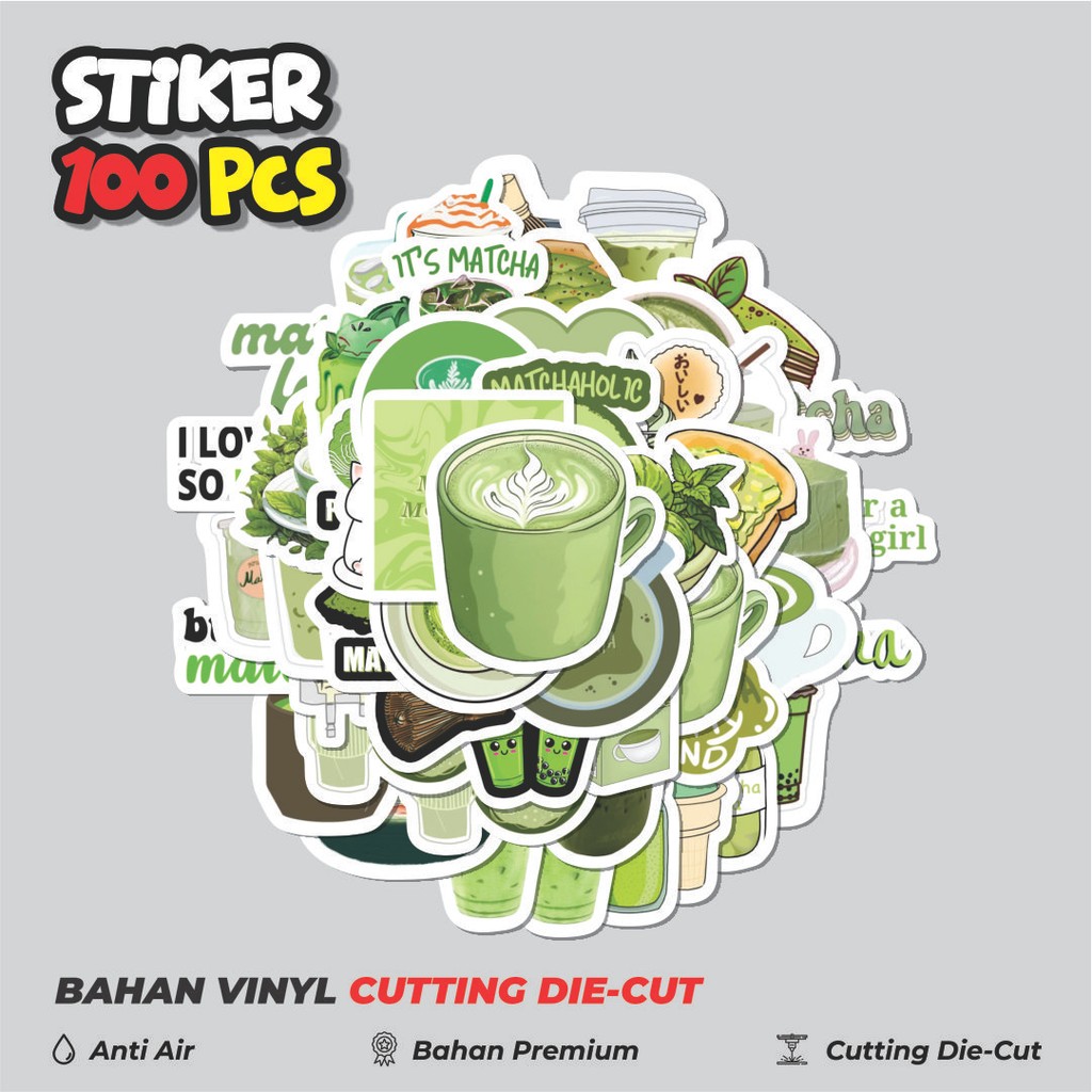

Terbaru! 50 pcs Stiker Minuman Matcha Dekorasi Lucu Kreatif untuk Notebook, Skateboard, HP
