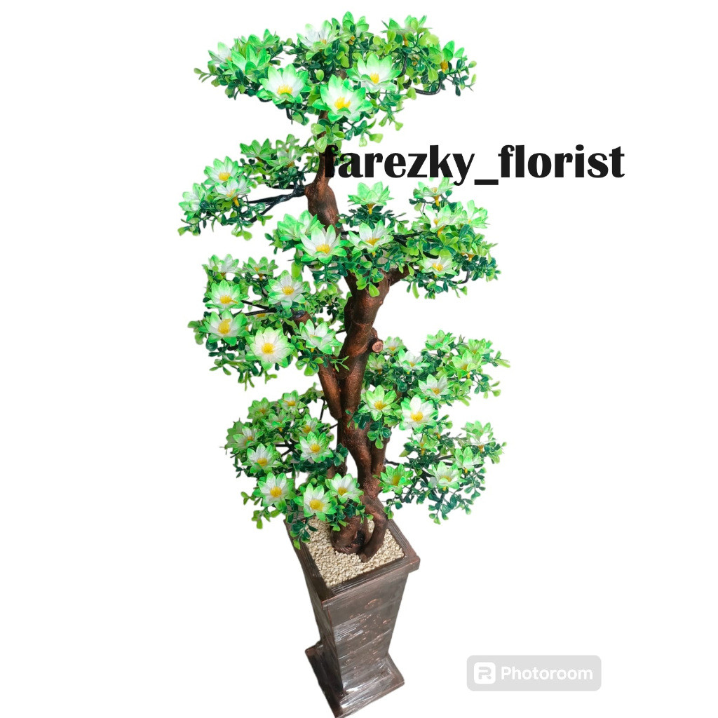 JAMIN MURAH [pohon bunga bonsai/ pohon hawai artificial tinggi 140 / bonsai bunga sudut semanggi bun