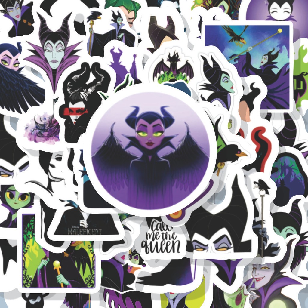 

100PCS Lucu Stiker Kartun Maleficent Stiker Aesthetic Stiker Anti Air Stikers Berperekat Waterproof sticker decal buat Motor Helm Buku Journal Koper Casing HP Laptop Botol Minum Hadiah anak