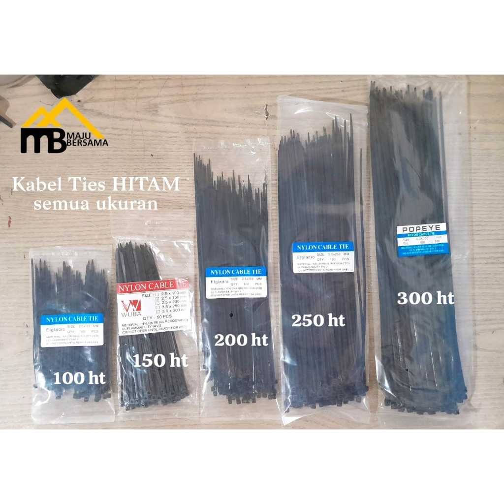 

Kabel Ties Hitam 10cm 15cm 20cm 25cm 30cm Isi 100pcs Per Pack