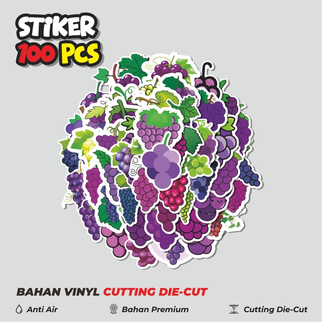 

Terbaru! 50 pcs Stiker Funny Grape Series [Seri Anggur Lucu] Dekorasi Lucu Kreatif untuk Notebook, Skateboard, HP