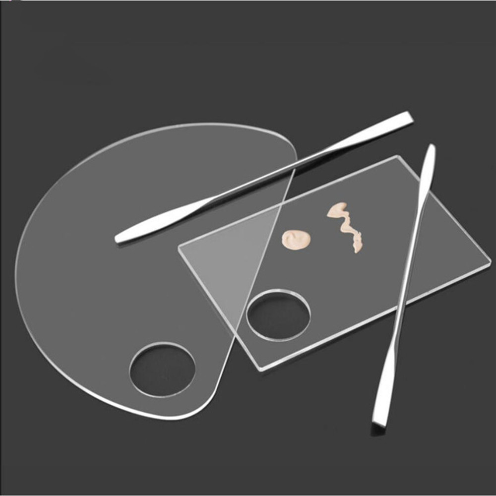 

1 Pcs Acrylic Transparent Acrylic Makeup Palette Gel Watercolor Oil Painting Mixer Makeup Artist Special Nail Color Palette