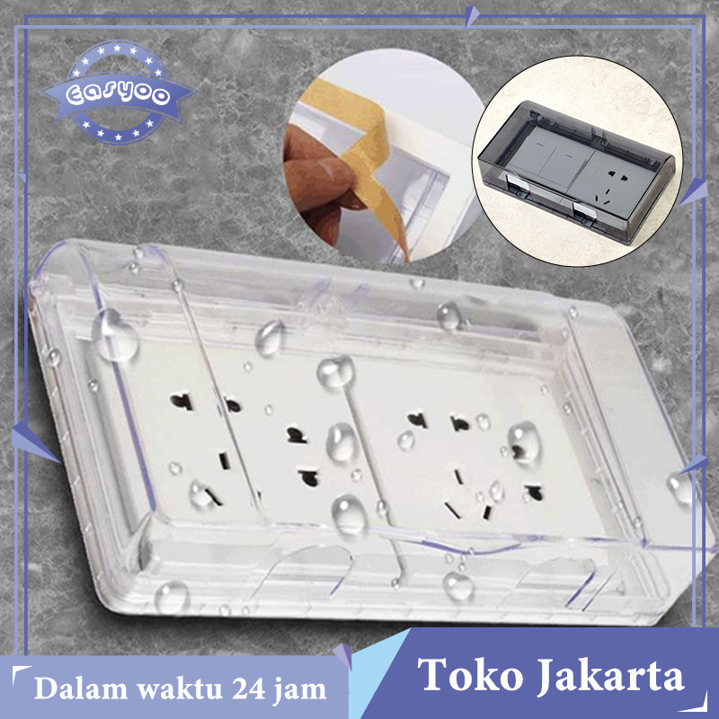 Penutup Stop Kontak Dinding 2in1 Tutup Stop Kontak Listrik Cover Box Stop Kontak Pelindung Stop Kont