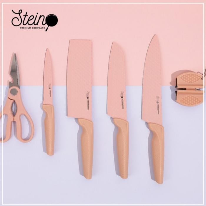 Stein Cookware Knife Diamond set 6 in 1 - Pink knife