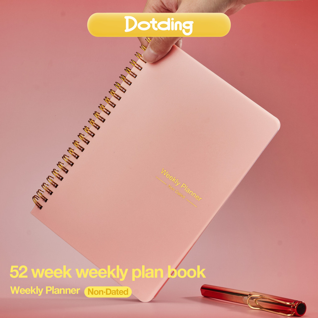 

52 Week Academic Planner Study Notebook Spiral Bound Weekly Organizer English Pages Student Schedule Planner for School College