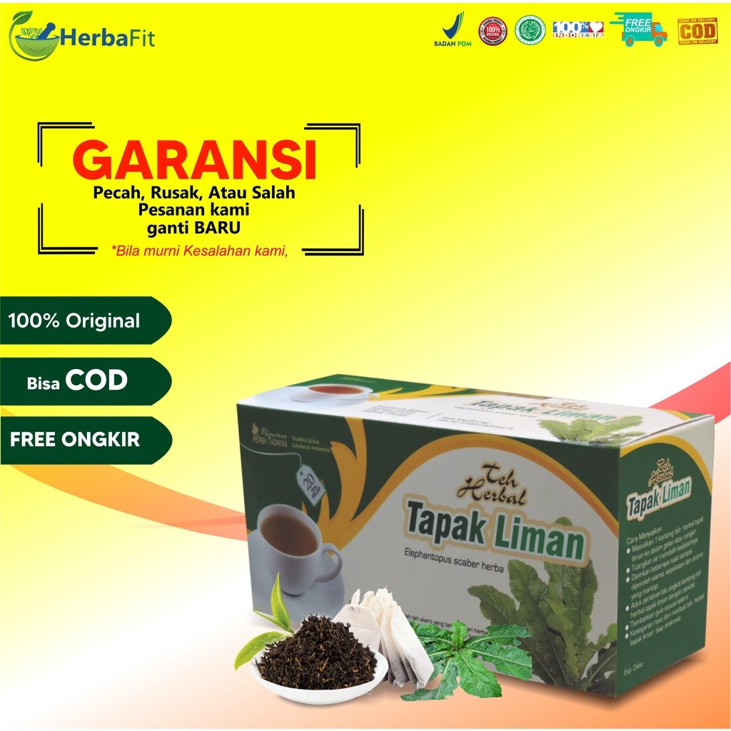 

obat ginjal | Minuman Herbal Teh DAUN TAPAK LIMAN Tazakka | Halal BPOM Original | Teh isi 20 Kantong
