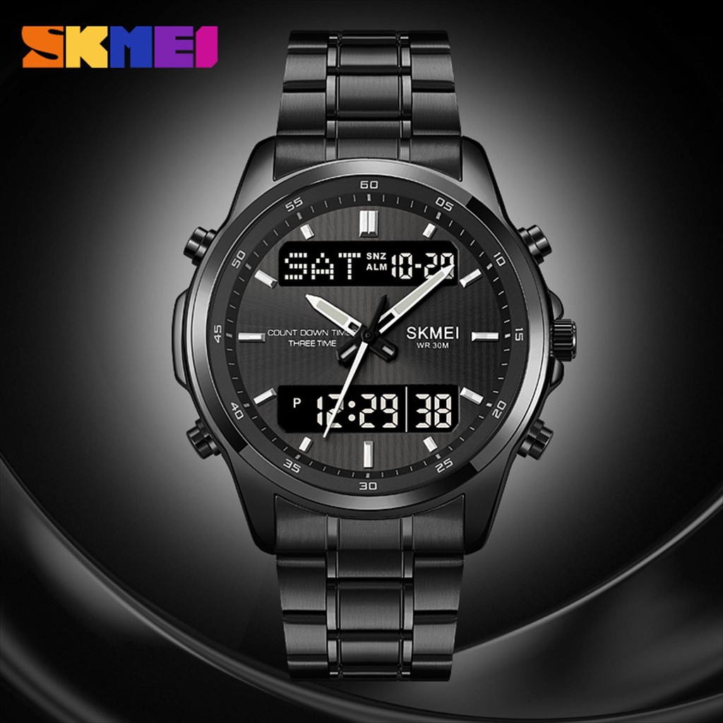 Jam Tangan Pria Digital  Analog Stainless Steel 2049 Water Resist SKMEI original skmei_style.id