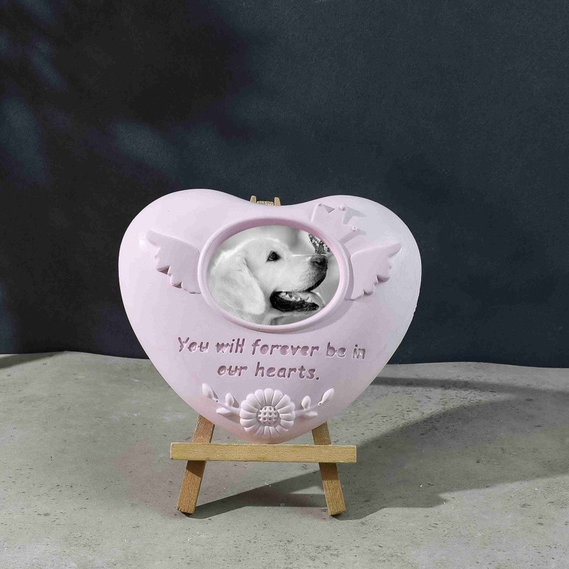 

DIY Heart Pet Photo Frame Tombstone Silicone Mold Pet Memorial Resin Mold Photo Decoration