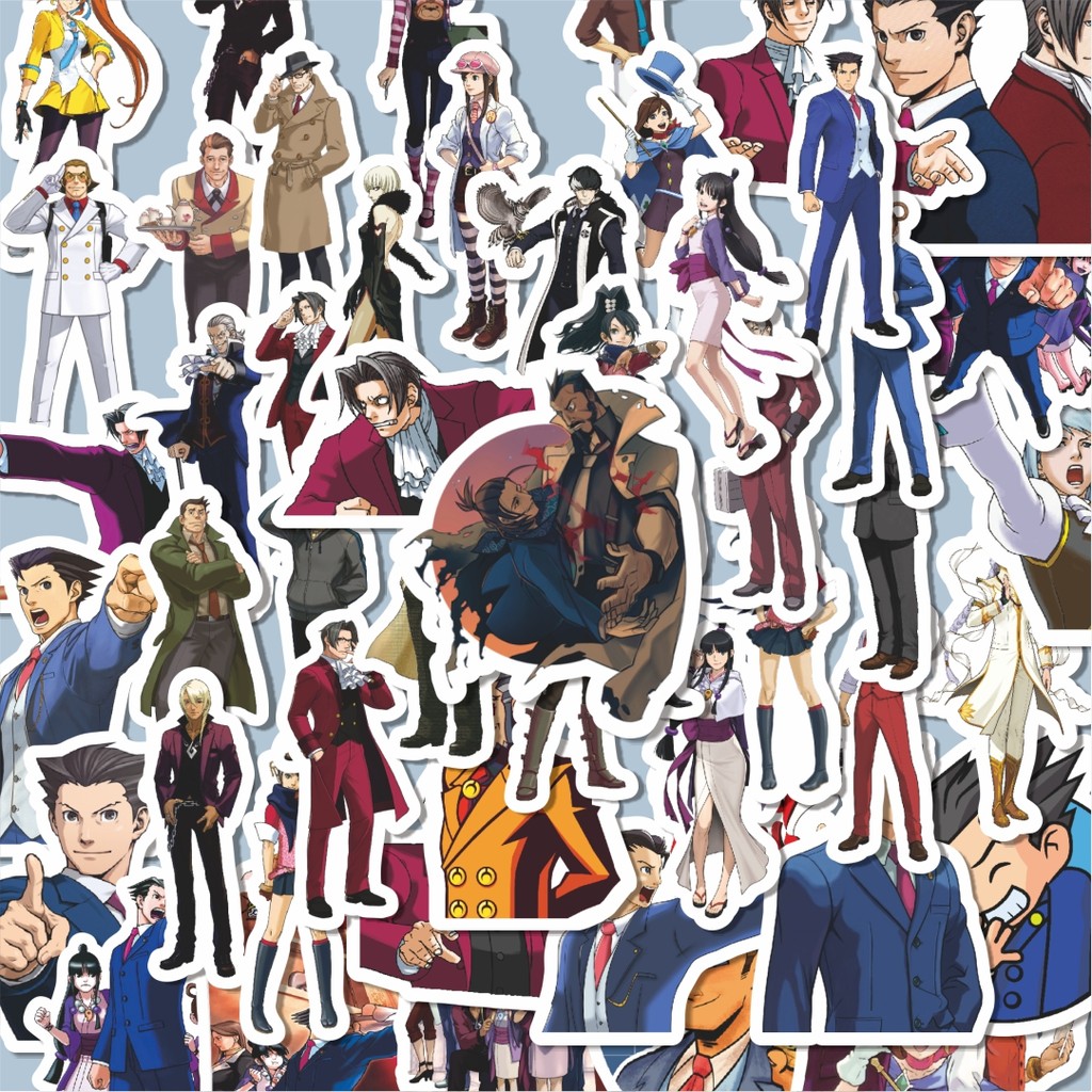 

100PCS Lucu Stiker Video Game Series Ace Attorney Character Mix Stiker Aesthetic Stiker Anti Air Stikers Berperekat Waterproof sticker decal buat Motor Helm Buku Journal Koper Casing HP Laptop Botol Minum Hadiah anak