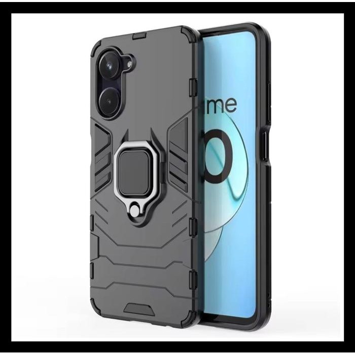 promo REALME 10 4G 2022 TRANSFORMER RING ORIGINAL HARD CASE SOFT CASING PC - HITAM., REALME 10 2022