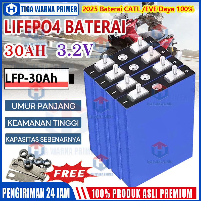 3.2V 25Ah/30Ah CATL/BYD-Baru 100% Lifepo4 Baterai BMS UPS Baterai Lifepo4 3.2V 30Ah Elektrik Baterai