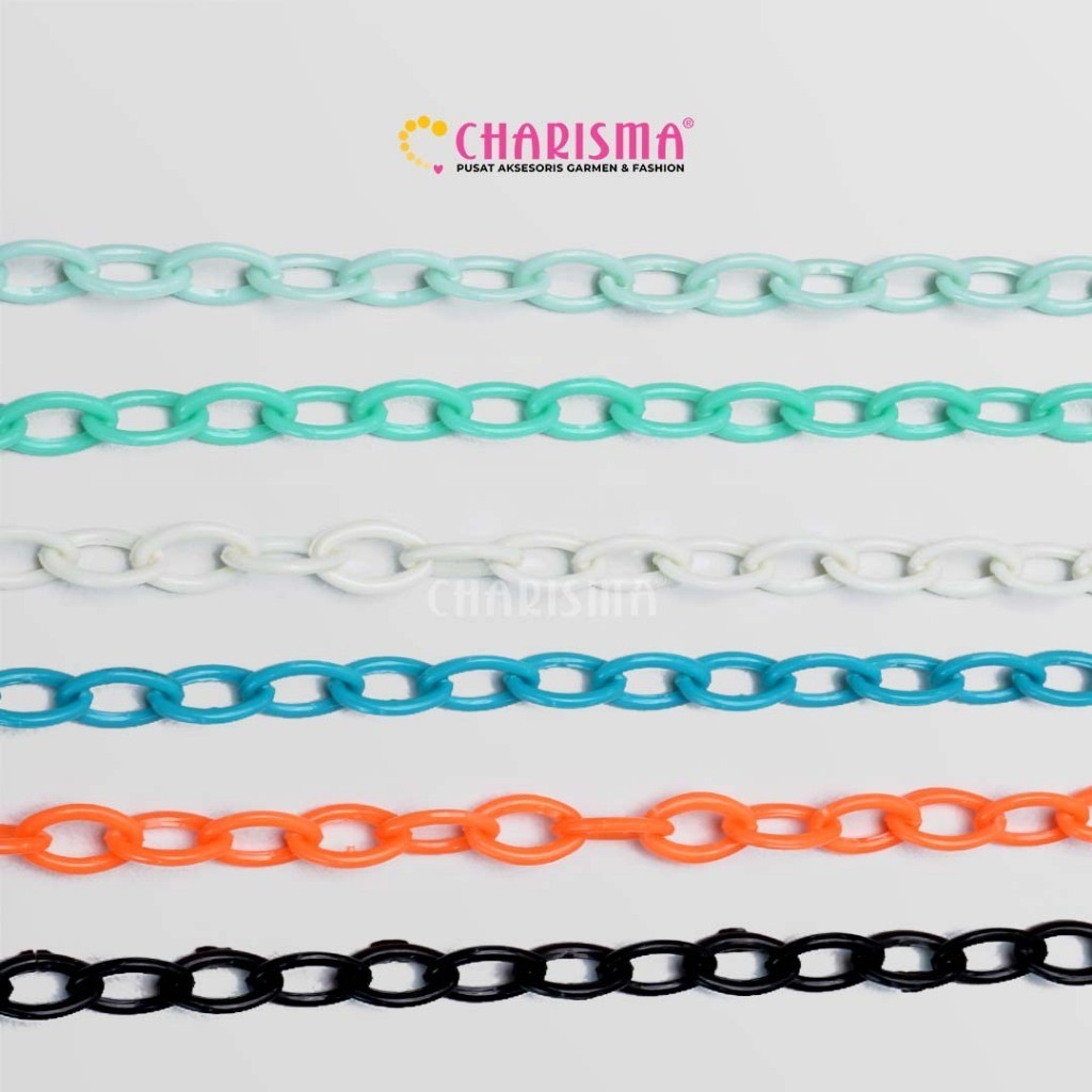 Charisma Mote Rantai Plastik Marmer 002 - Rantai Marmer Aksesories / Rantai Kalung Meteran DIY / Har