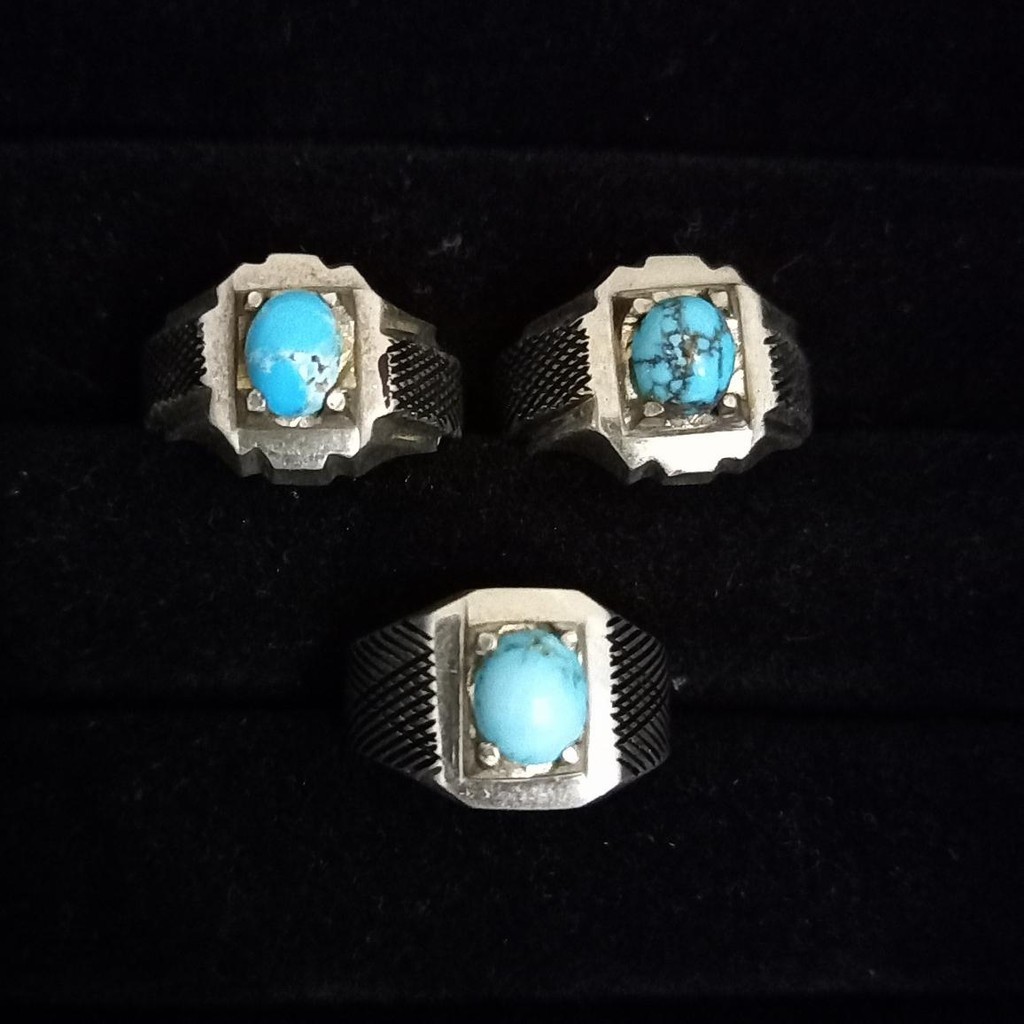 Cincin Perak Batu Pirus Naisabur Asli / Perhiasan Islami