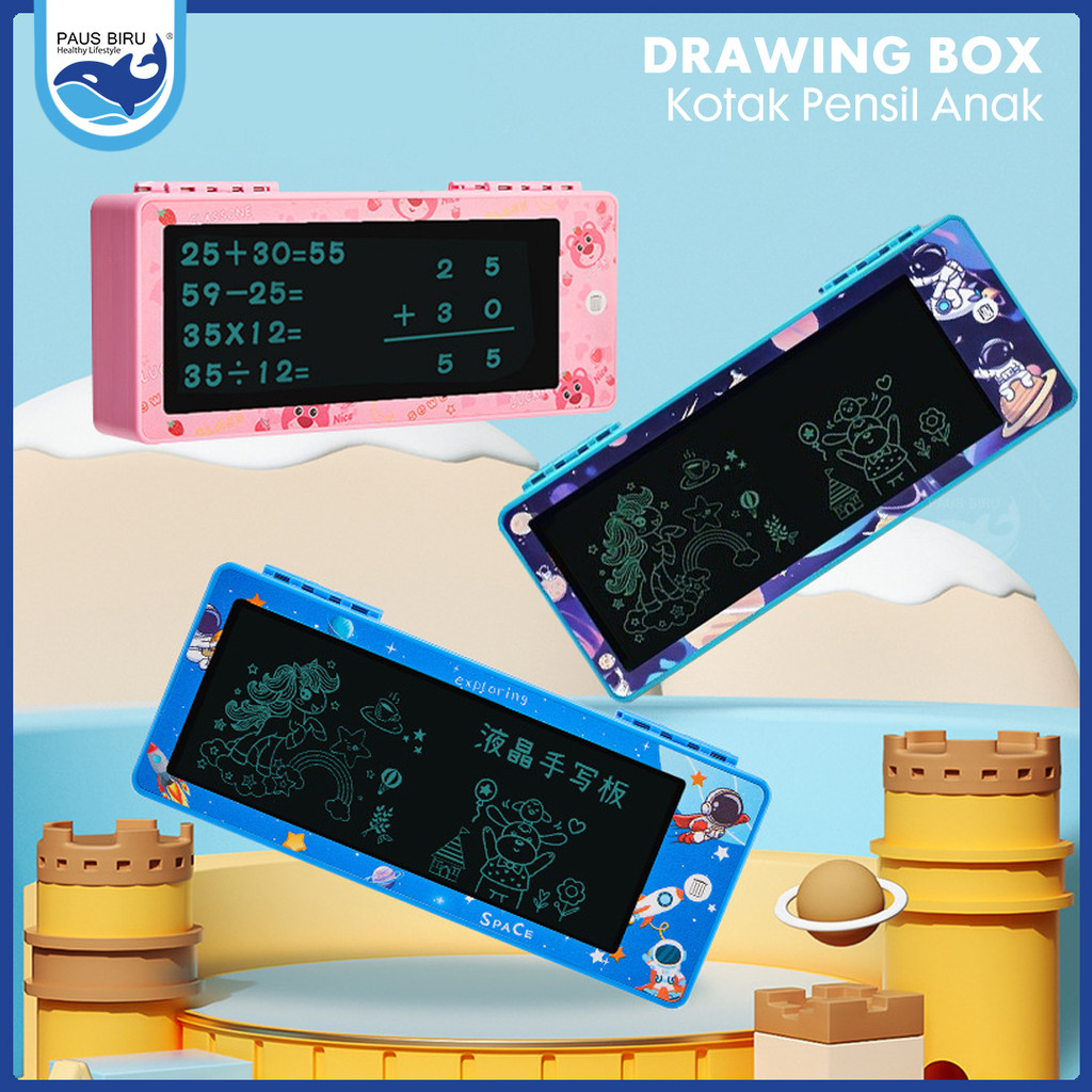 

Paus Biru - Drawing Box Kotak Pensil Aesthetic Dengan Papan Tulis Digital Coret Tempat Pensil Anak Laki Laki Waterproof Kotak Pensil Anak Perempuan Tablet Gambar Lcd Karakter Lucu