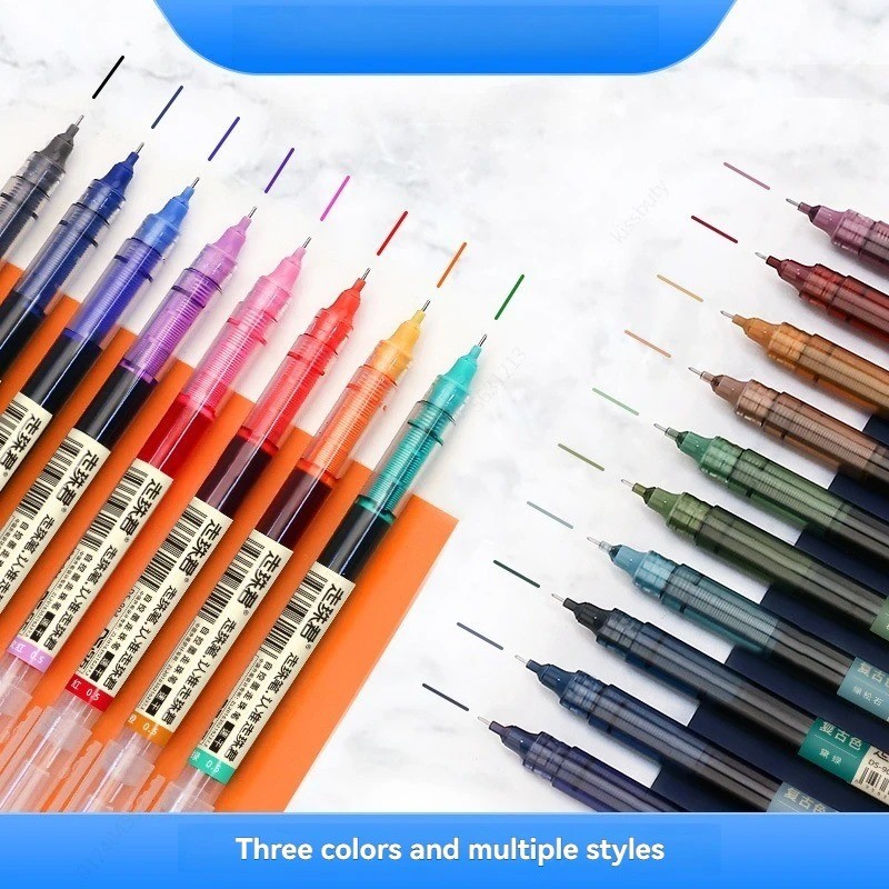 

5Pcs/set High Quality Needle Type Colored 0.5mm Gel Pens Straight Liquid Ballpoint Pen Kawaii Stationery Supplies Writing