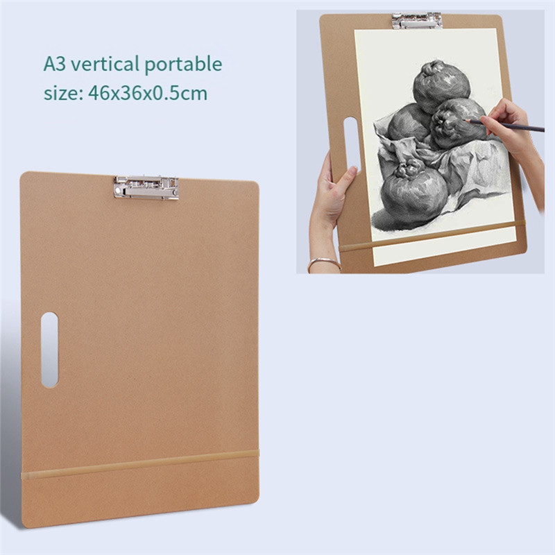 

AT69 -A3 Drawing Board, 46X36cm Portable Art Clipboard With Sturdy Clip And Rubber Bands For Classroom, Drafting, Studio