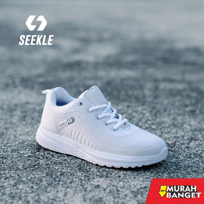 SEEKLE sepatu sneakers pria wanita full putih size 37-44 original SK 01 Casual Olahraga Shoes Kasual