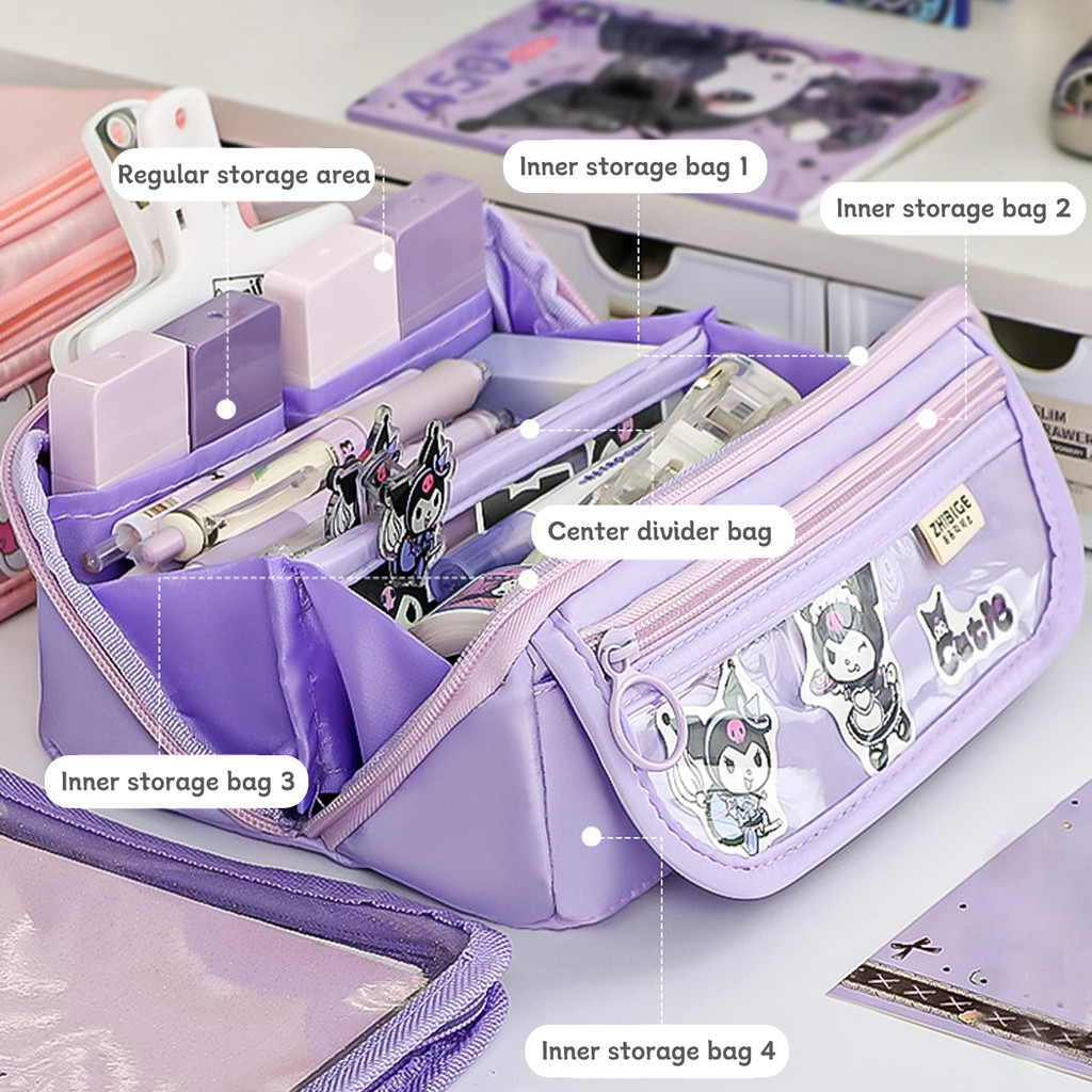 

Kawaii Girly Pencil Case Large Capacity Female Student Stationery Bag High Value Pencil Bag Multifunctional Learning Supplies