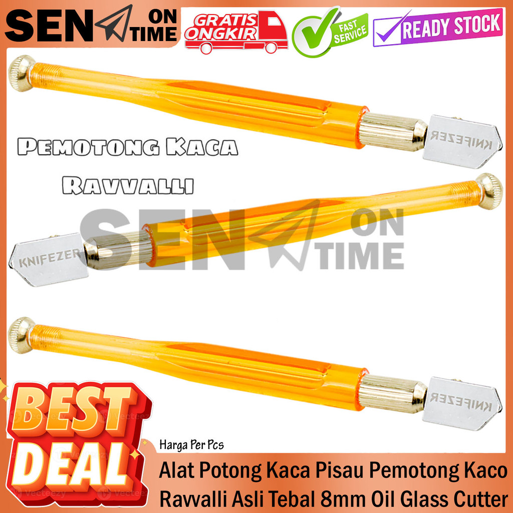 Ravvalli Pisau Pemotong Glass Cutter Alat Potong Kaca Kaco Aquarium Original Minyak Asli Tebal 8mm O