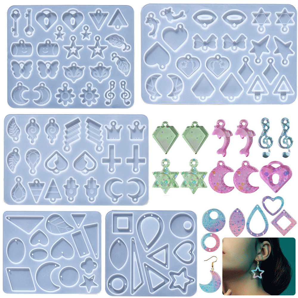 

1Pcs Earring Pendants Epoxy Resin Silicone Mold Mixed Style Jewelry Making Casting Molds for DIY Keychain Earring Pendant Mould