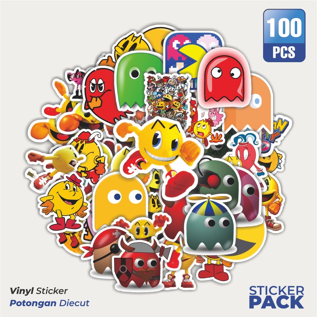 

Super Hemat! 100 PCS Stiker Game Series Pacman Waterproof Aesthetic- Untuk Laptop, Motor, dan Helm - Paper Stationery Pack