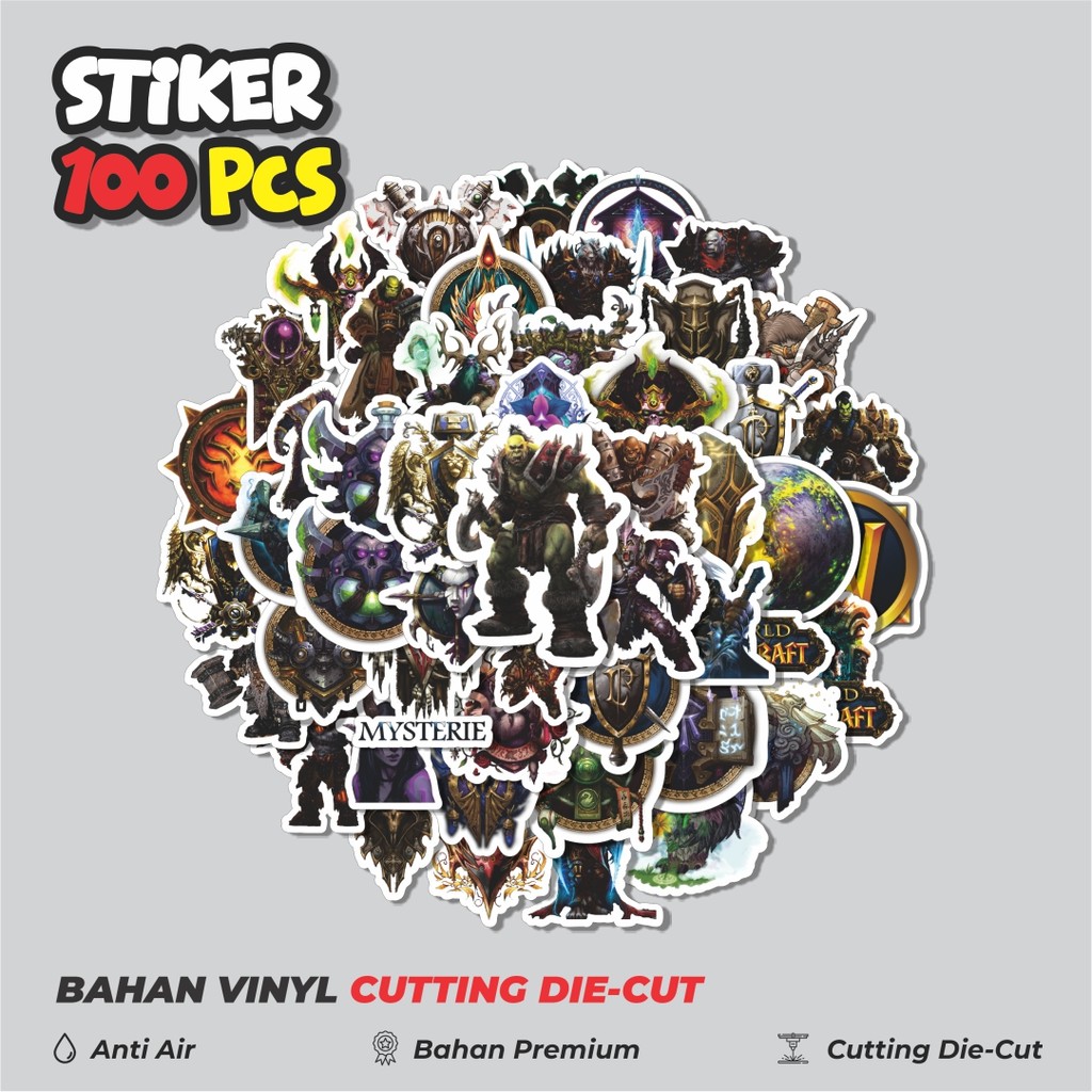 

Terbaru! 50 pcs Stiker Video Game Series World Of Warcraft Dekorasi Lucu Kreatif untuk Notebook, Skateboard, HP